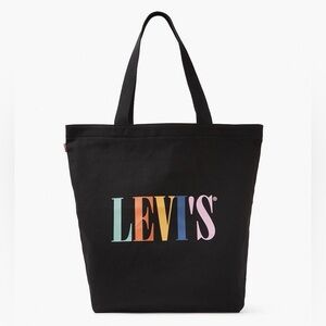 Levi’s Serif Logo Tote Bag – Black Cotton Canvas